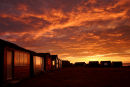 Huts at sunrise